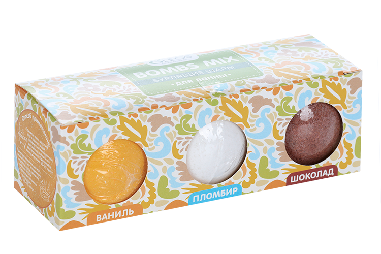 Набор Олеос Бурлящий шар ваниль/пломбир/шоколад, (4650212021254)