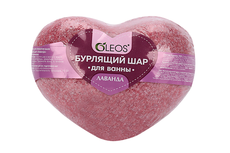 Средство д/ванн Олеос Бурлящий шар Лаванда Сердце, 125 г