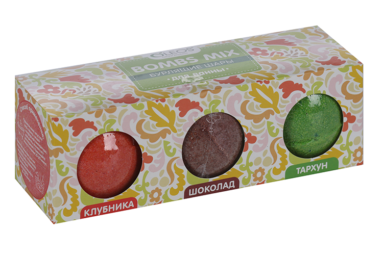 Набор Олеос Бурлящий шар клубника/шоколад/тархун, (4650212021261)